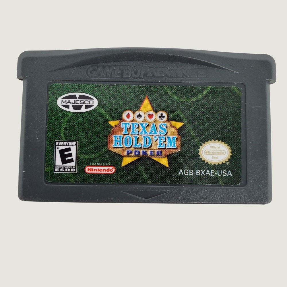 Vintage Texas Hold'em Poker Nintendo Game Boy Advance GBA 2004 Majesco Y2K Retro